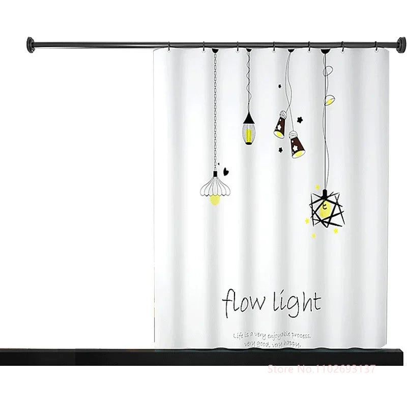 Nordic Geometry Waterproof Polyester Shower Curtain Abstract Art Design