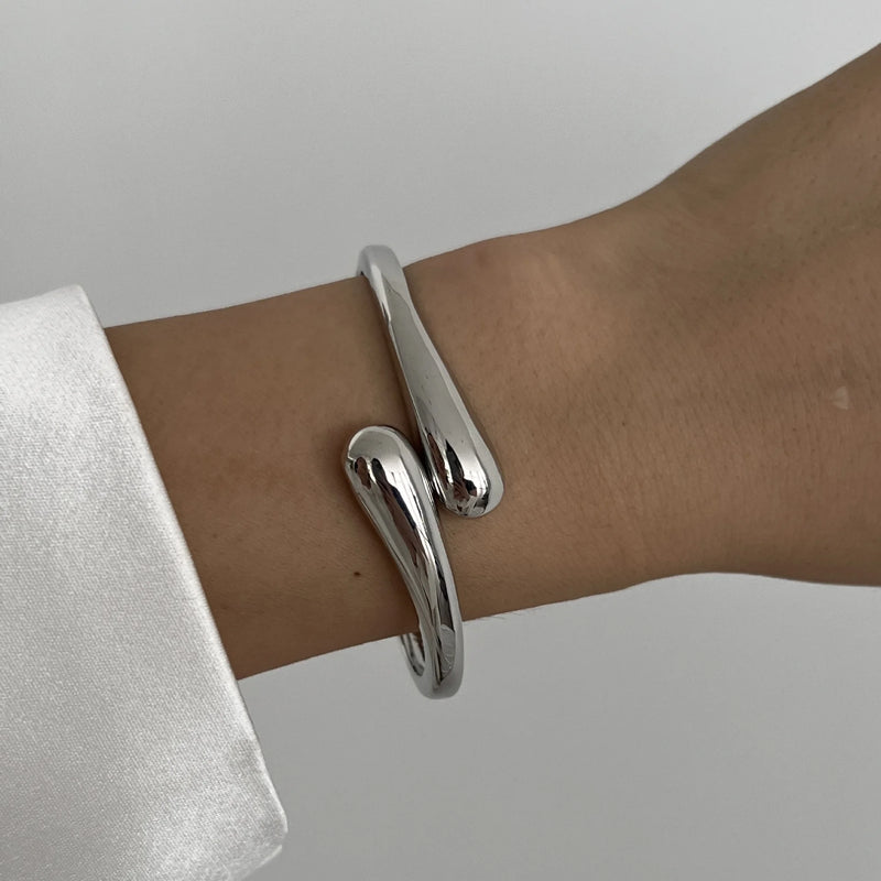DIEZI Vintage Metal Cuff Bangles Set Gold Silver Geometric Styles