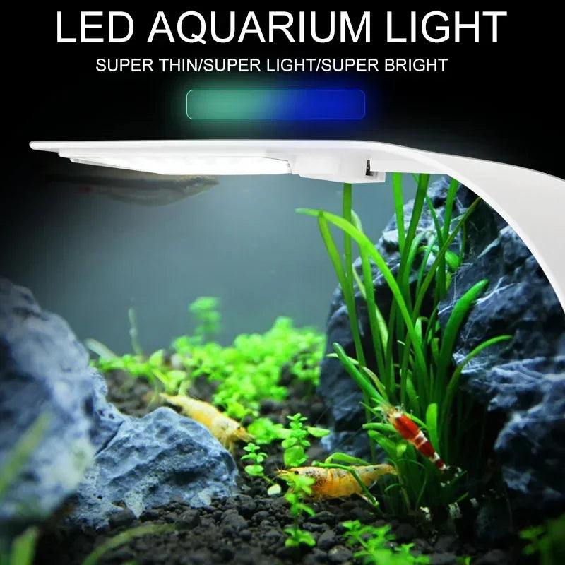 Super Slim LED Aquarium Light Waterproof Clip-On Plant Grow Lamp