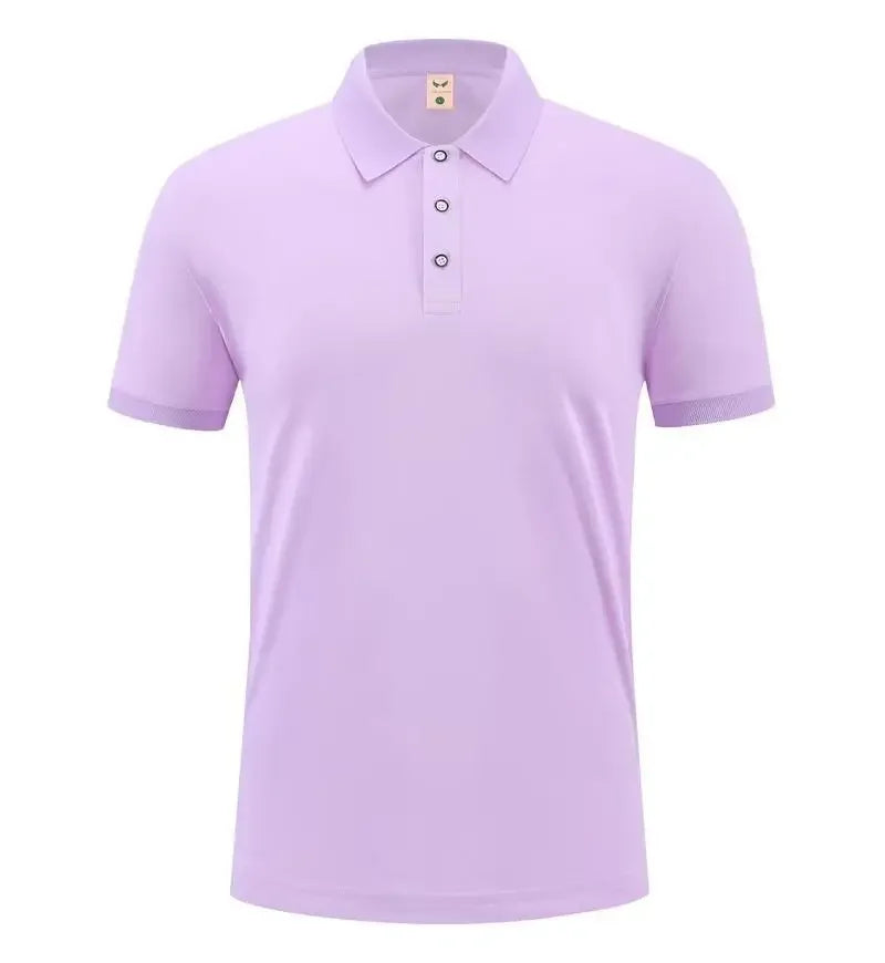 Men's Polo Shirt Short Sleeve Solid Color Lightweight Casual Top
