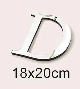 3D Silver English Letters Wall Stickers Acrylic Mirror Home Decor