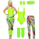 Pink Retro 1980s Women's Sportswear Set 7-Piece Glamorous Design