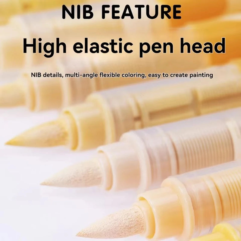 24 Colors GuangNa Acrylic Pens Dual Tip Markers For Drawing Painting