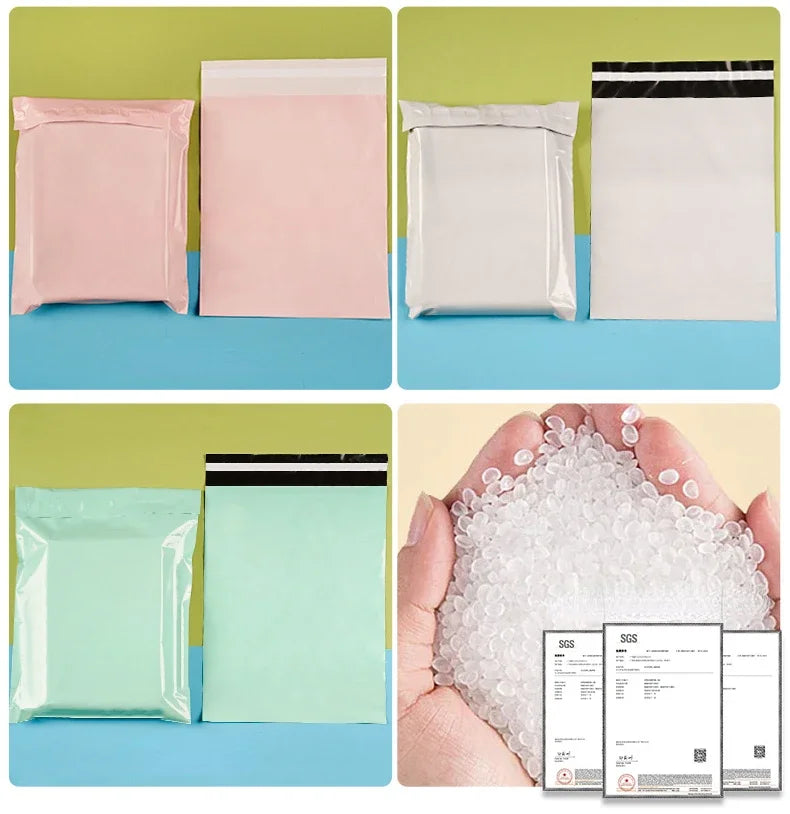 50pcs Thick Green PE Poly Mailers For Mailing And Storage