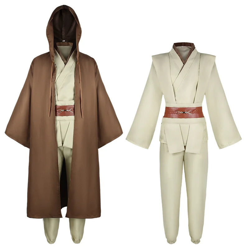 Jedi Warrior Cosplay Costume Adult Full Set Coat Pants Cloak