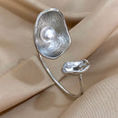 Greatera Stainless Steel Flower Cuff Bracelet Gold Floral Bangle Women