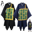 Geto Suguru Cosplay Costume Black Blue Kimono School Uniform