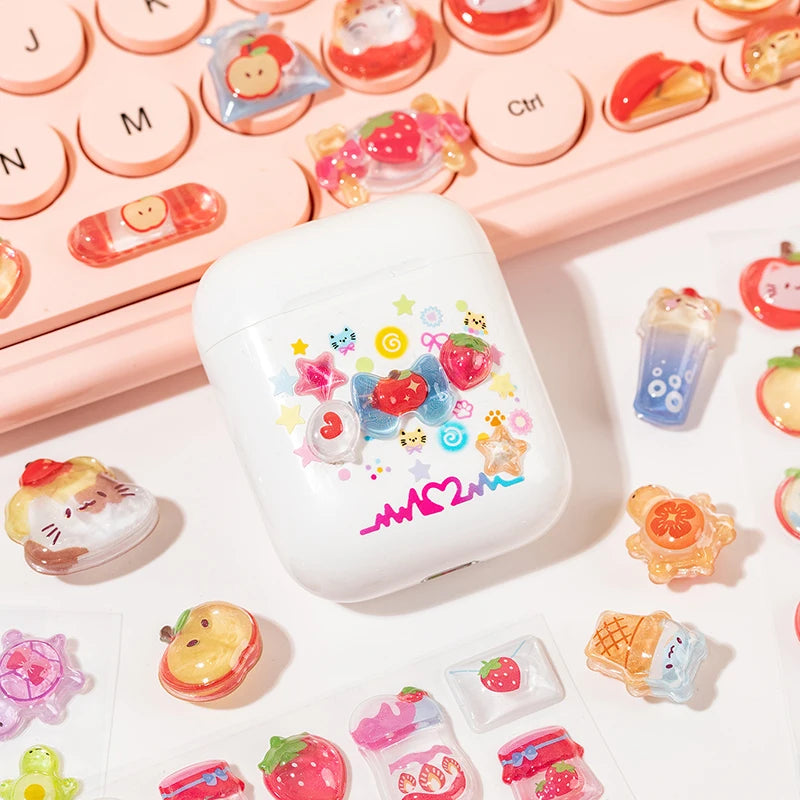 3D Embossed Stickers Cute Scrapbooking DIY Journaling Craft Supplies