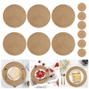 Set Of 12 Round Braided Table Mats Non Slip Heat Resistant Pads