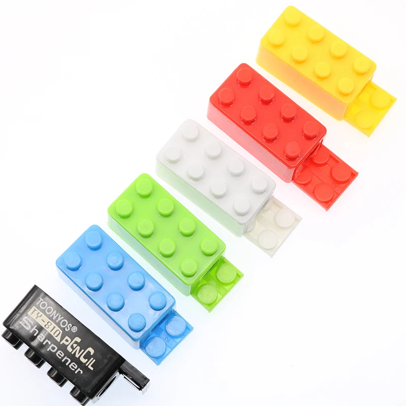 Building Block Pencil Sharpener Cartoon Plastic School Office Supplies