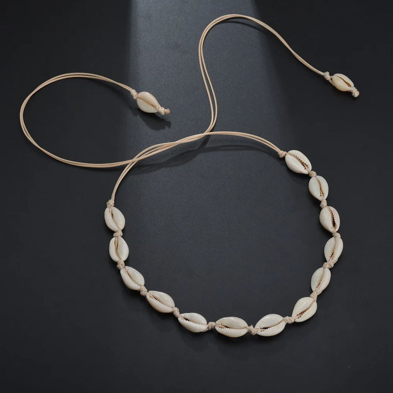 Boho Shell Choker Necklace Summer Beach Shell Pendant Jewelry