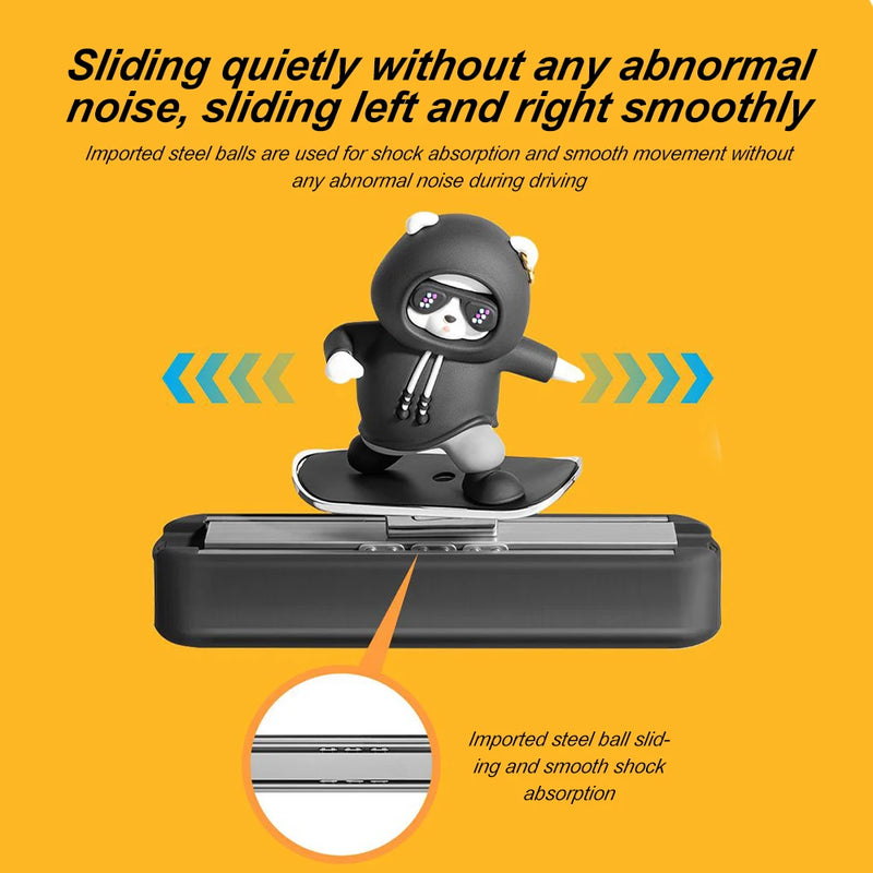 Car Dashboard Decoration Skateboard Bear Magnetic Number Plate