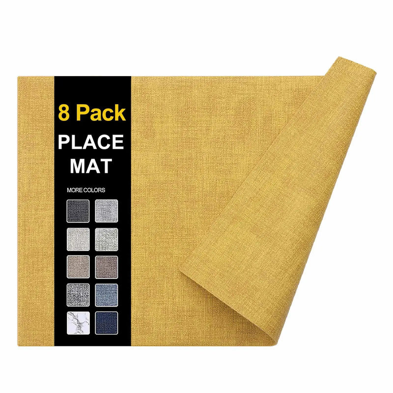 Kitinjoy Heat Resistant Placemats Waterproof Faux Leather Table Mats Easy Clean