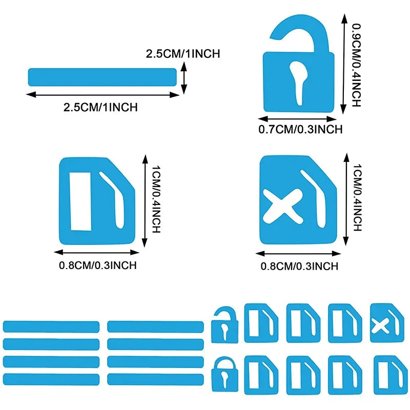 18Pcs Car Luminous Door Window Lift Button Stickers Set Interior