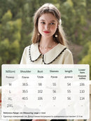 Women Vintage Lace Cardigan Elegant White Short French Style Jacket