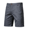 Men's Cotton Shorts Solid Color Elastic Waist Casual Business Pants