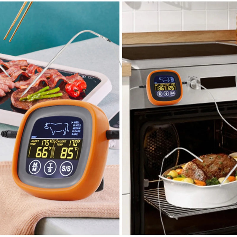 Digital Meat Thermometer Waterproof Touch Screen BBQ Cooking Probe