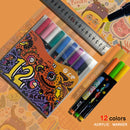12-36 Colors Acrylic Paint Markers Pen 1-2mm Water Resistant