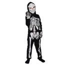 Kids Halloween Costume Skeleton Skull Jumpsuit With Mask For Party