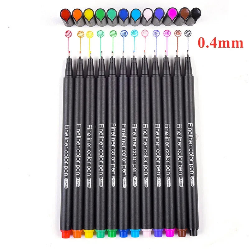 Black Fineliner Marker Pens Waterproof Sketching Manga Art Supplies