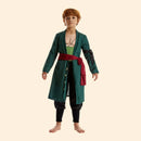 Roronoa Zoro Cosplay Costume Green Coat Pants Scarf Wig Earrings