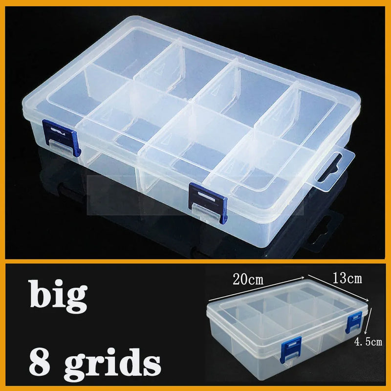 Plastic Organizer Box Clear Compartment Storage For Jewelry Tools