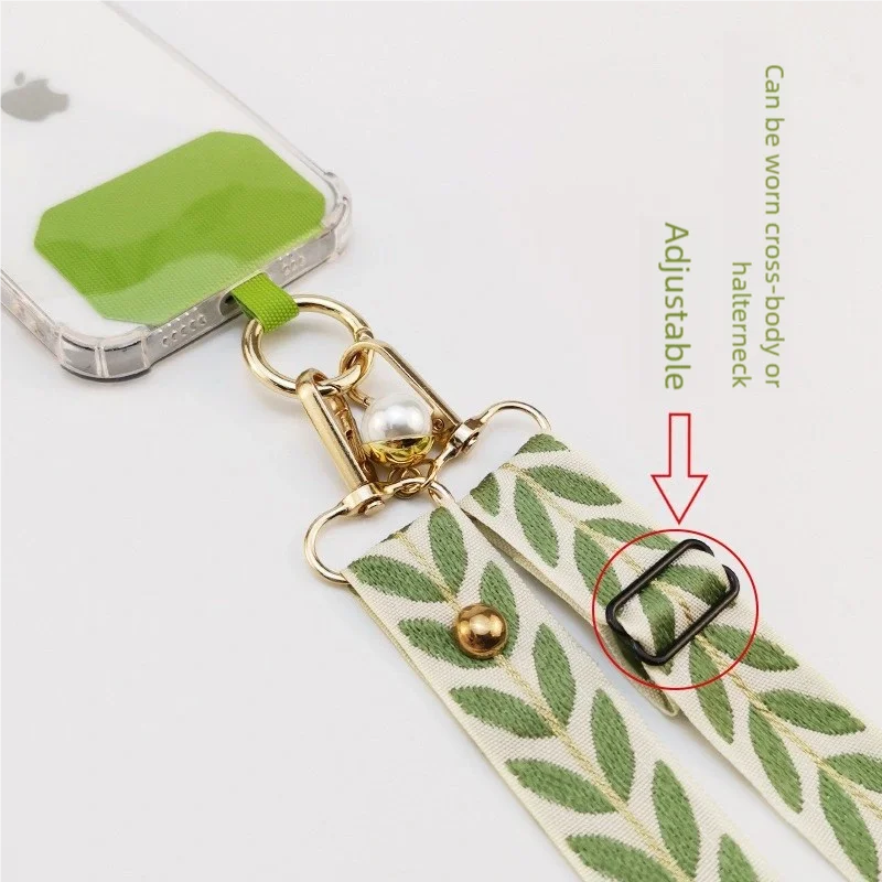 Mobile Phone Lanyard With Pearl Pendant Two Color Options