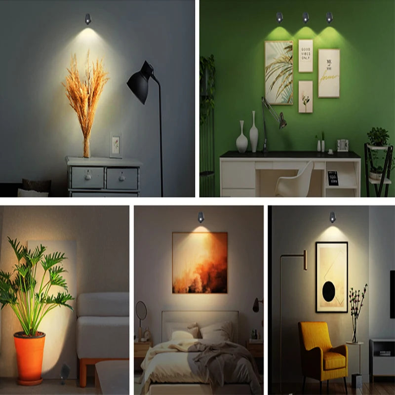 LED Wall Lamp Touch Control USB Rechargeable Wireless Night Light