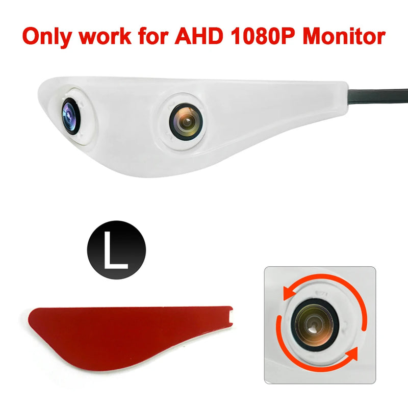 Carsanbo Car Side View Camera Dual Lens 1080P Rotatable Sedan