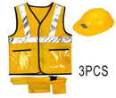 Construction Worker Costume For Kids Role Play Hat Kit Dress Up Set