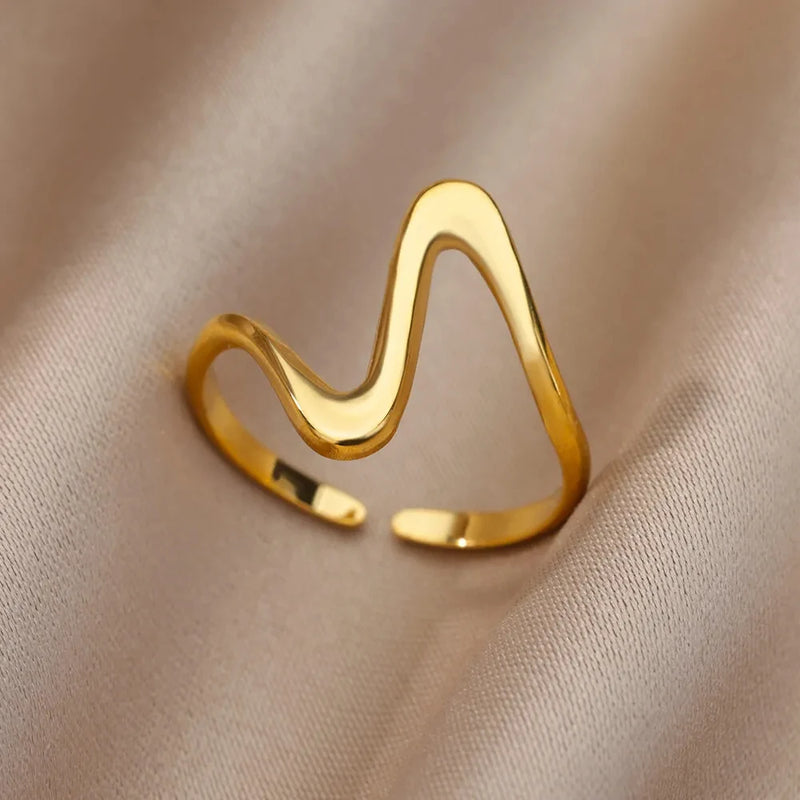 316L Stainless Steel Rings For Women Gold Color Classic Wedding Couple Rings