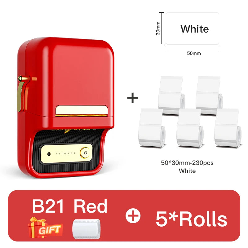 NiiMbot B21 Mini Thermal Label Printer Wireless Bluetooth Portable