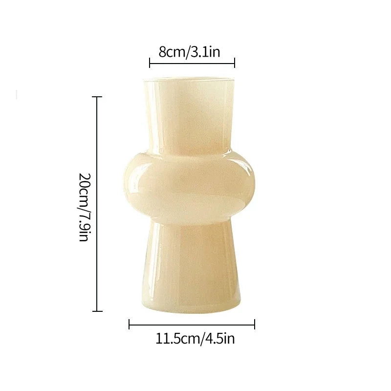Modern Pink Glass Vase Hydroponic Flower Vase For Home Decor