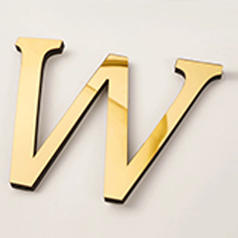 Golden Mirror Acrylic Wall Sticker Large 20cm DIY English Letters Decor