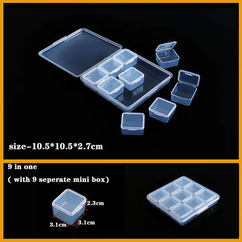 Plastic Organizer Box Clear Compartment Storage For Jewelry Tools