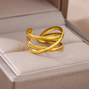 316L Stainless Steel Rings For Women Gold Color Classic Wedding Couple Rings