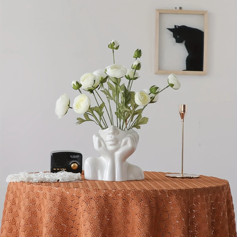 Human Ceramic Vase Scandinavian Art Statue Tabletop Home Decoration