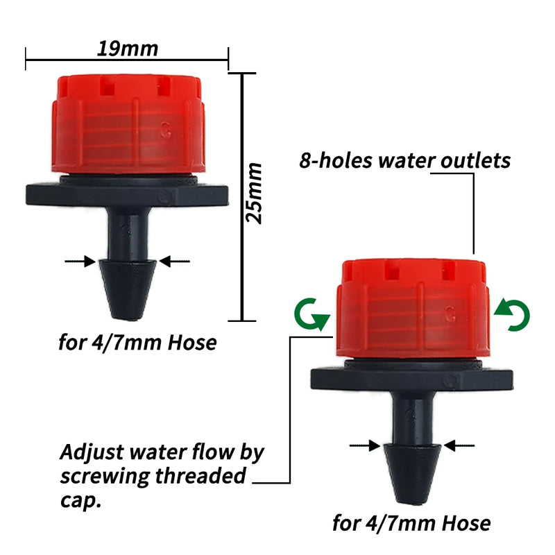 OASIS Garden Irrigation Nozzle Adjustable Dripper Micro Sprinkler Emitter