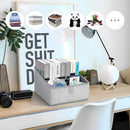 Trapezoid Storage Bin Fabric Closet Organizer With Handles Grey Small 3-Pack