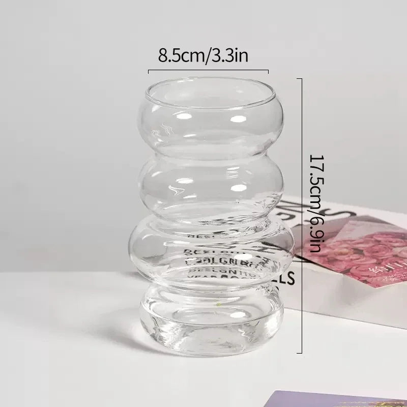 Modern Pink Glass Vase Hydroponic Flower Vase For Home Decor