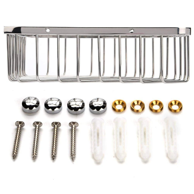 Stainless Steel Shower Corner Basket Wall Mounted Bathroom Storage Organizer