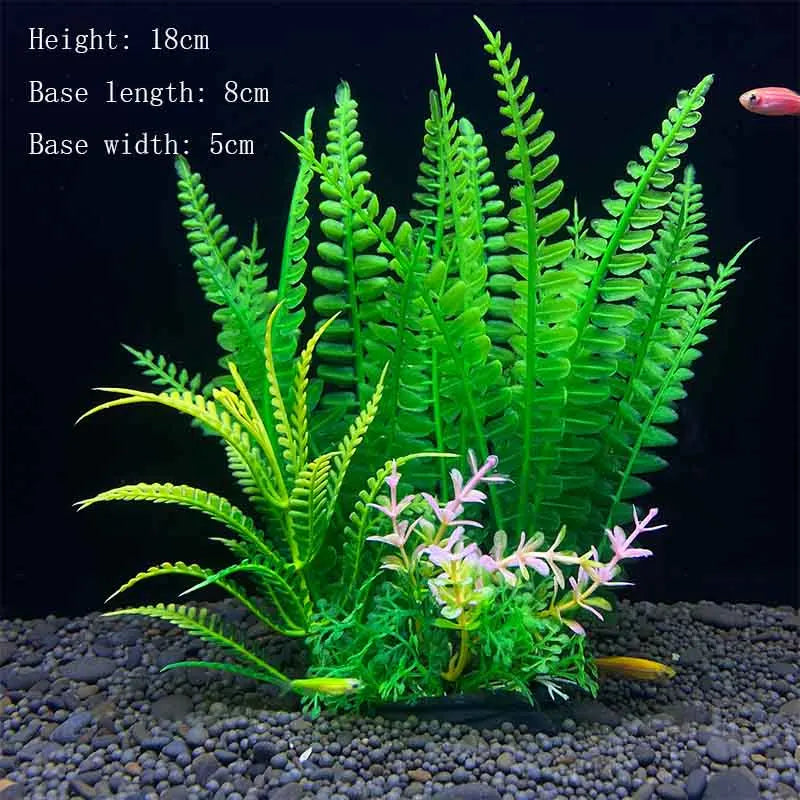 Artificial Aquarium Plants Green Plastic Underwater Fish Tank Decor