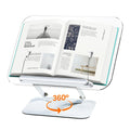 Adjustable Acrylic Book Stand With 360 Degree Rotating Base And Clips