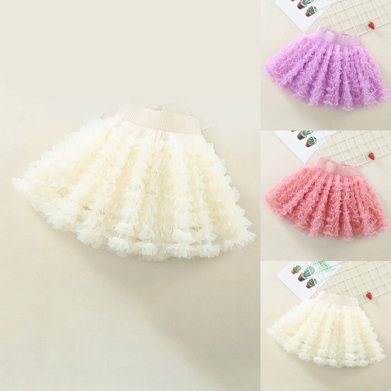 Baby Girls Tutu Skirt Soft Tulle Pleated Ballet Party Dress