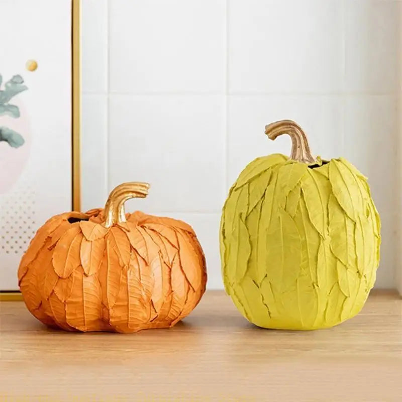 L9NB Pumpkin Vase Resin Figurine Decorative Home Garden Accent
