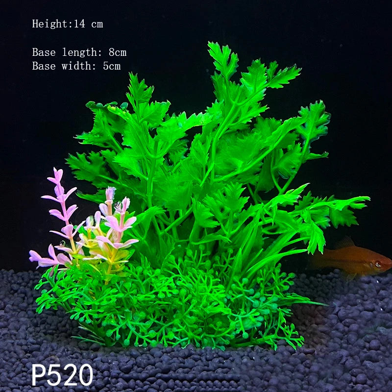 Artificial Aquarium Plants Green Plastic Underwater Fish Tank Decor