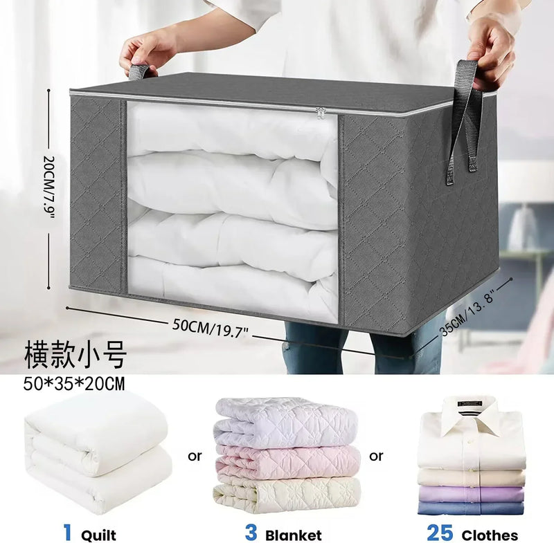 Large Capacity Clothes Storage Bag Foldable Organizer For Bedroom Closet