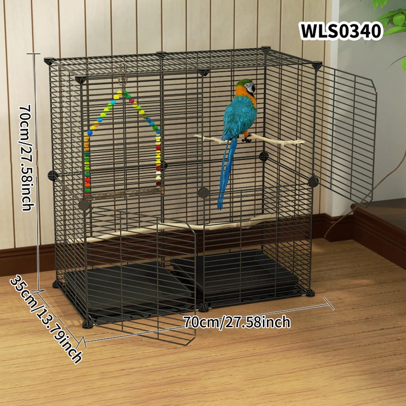 Birdcage Metal Mesh Parrot Pigeon Starling Villa Cage Acacia