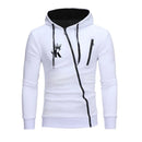Men's Coat Casual Hooded Jacket With Diagonal Zipper For Sports