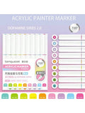 Languo 9pcs Acrylic Marker Pen Set Soft Brush Paint Pens For Art